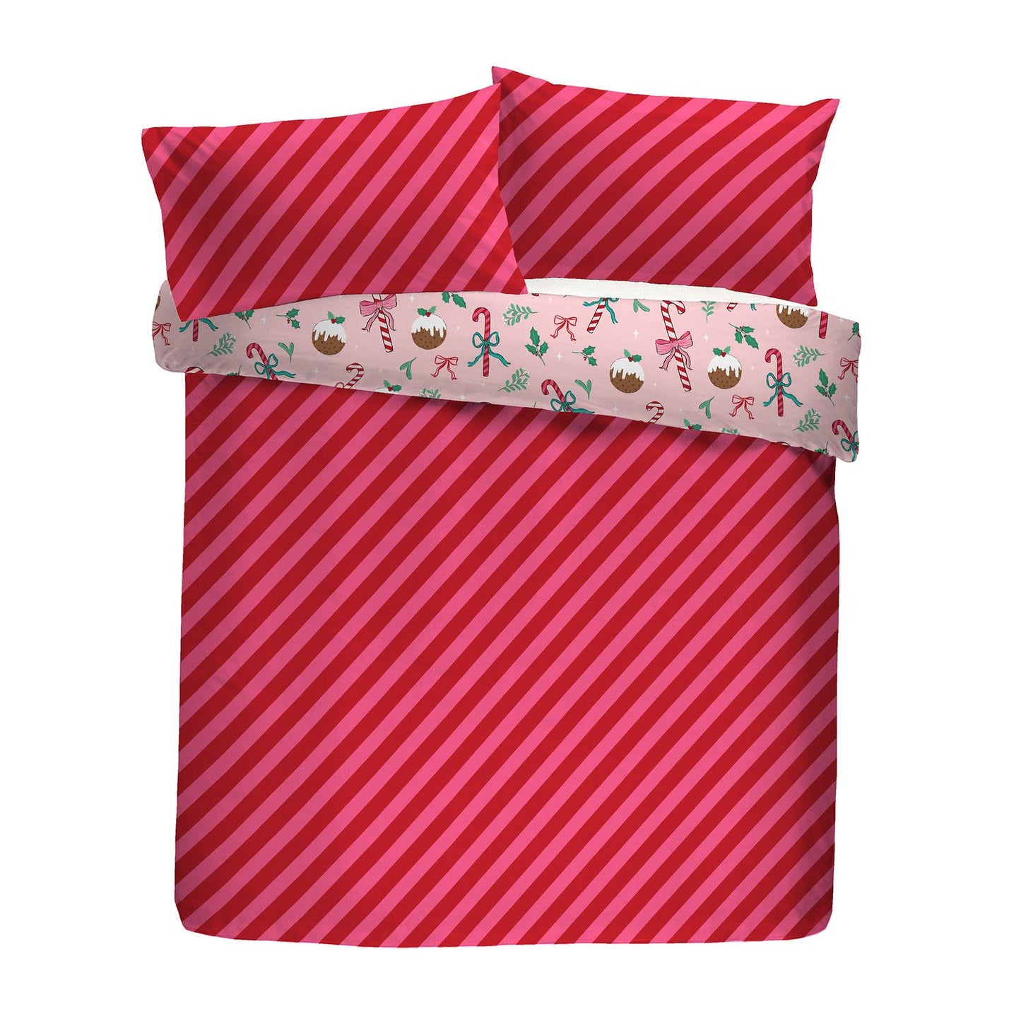 Festive Fancy Pink Reversible Duvet Set