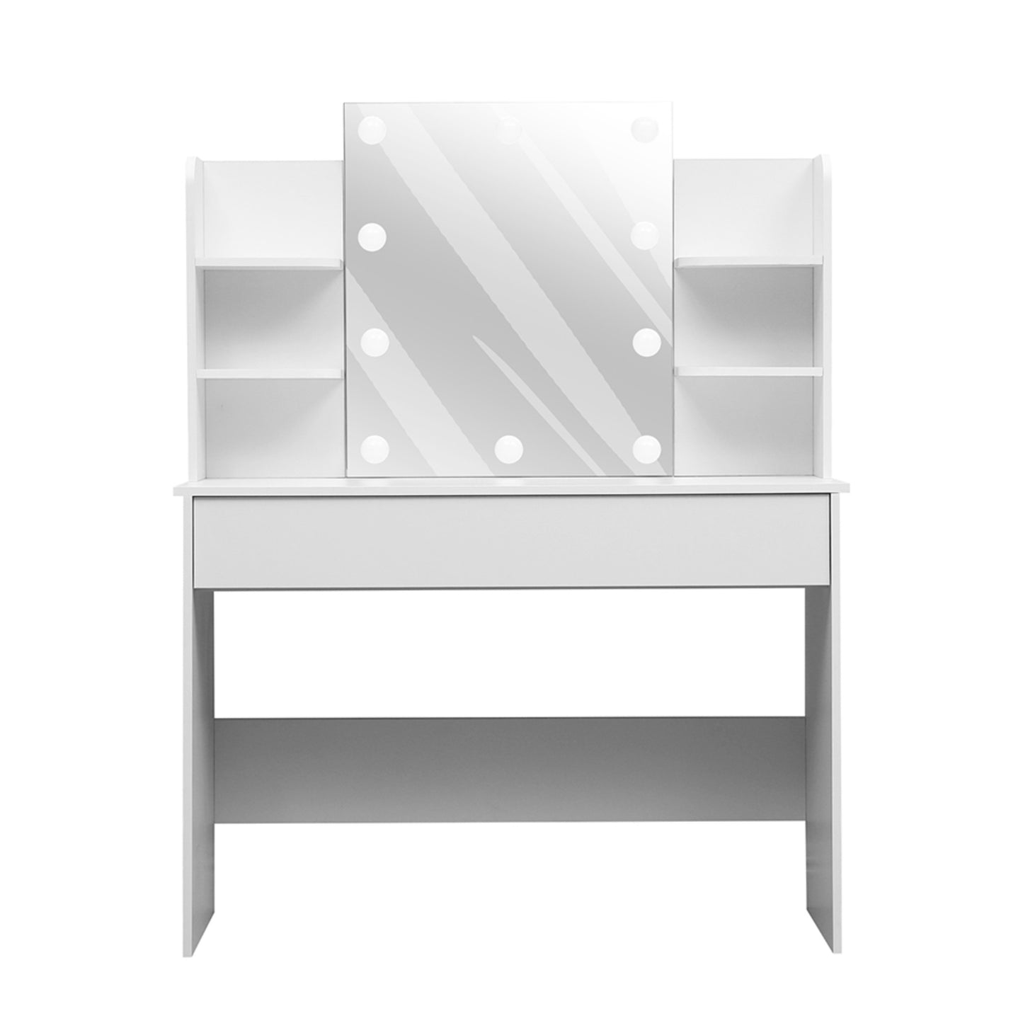 Hollywood Vanity Desk White with LED Mirror & Drawer