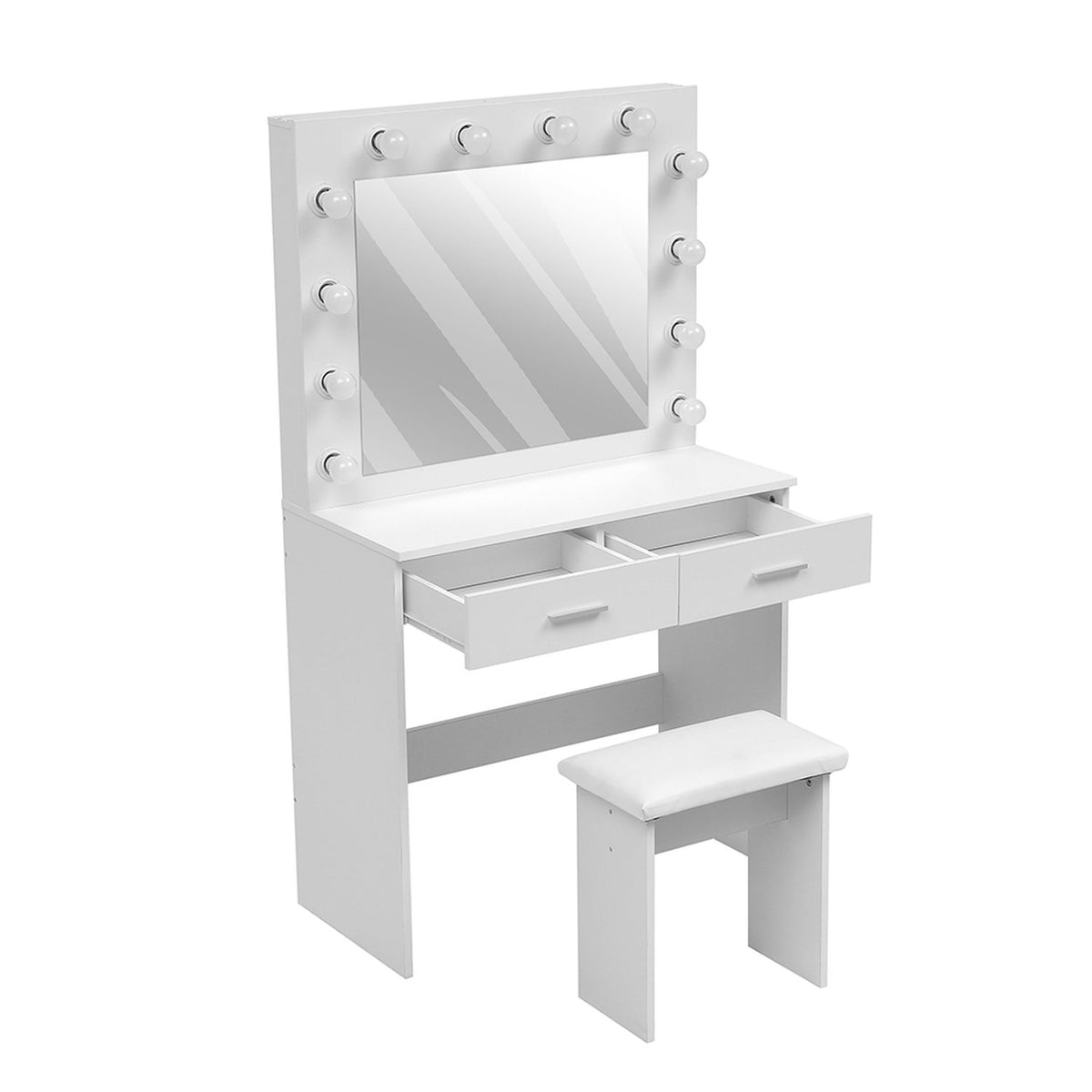 Hollywood Dressing Table White with Stool