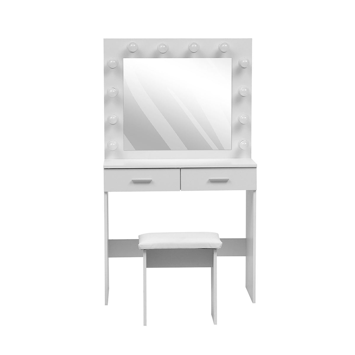 Hollywood Dressing Table White with Stool