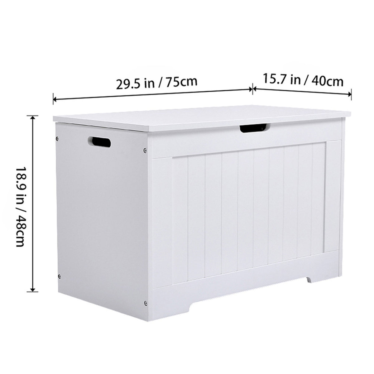 Wooden Storage Chest White with Flip Up Lid