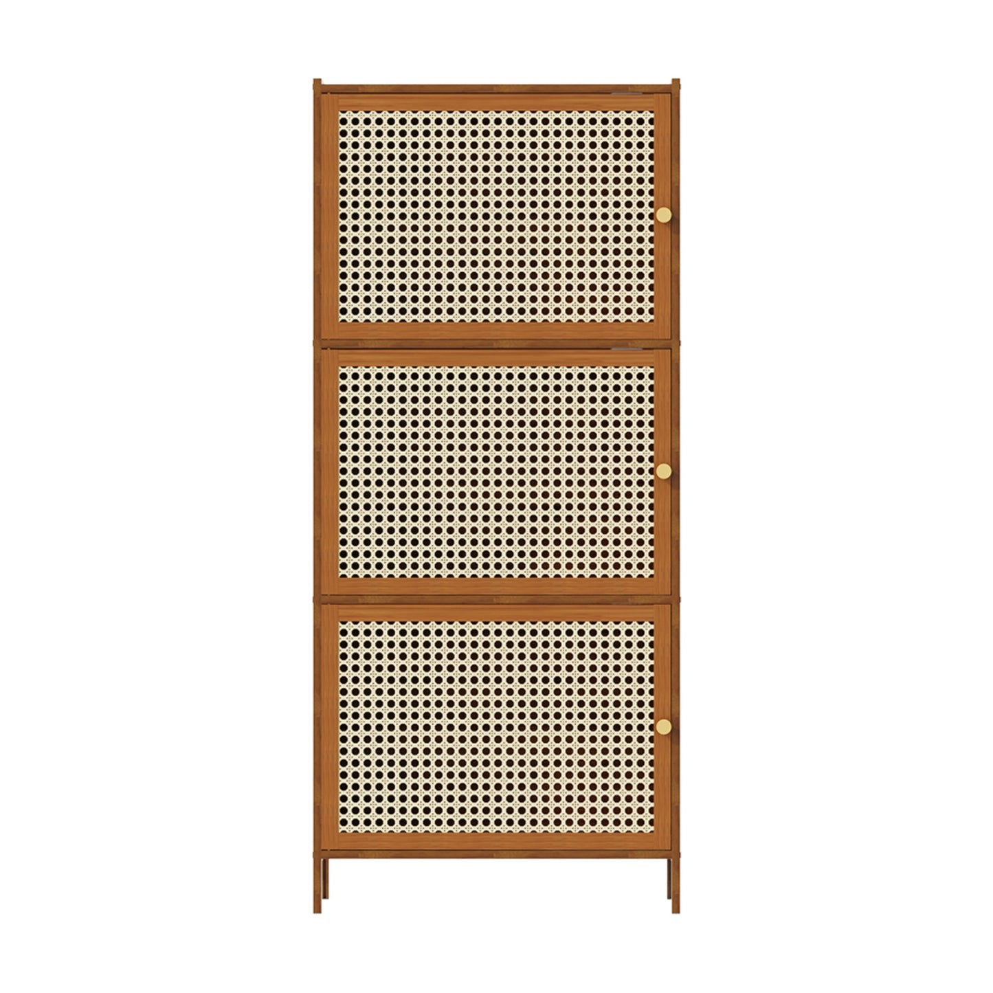 3-Tier Faux Rattan Bookcase