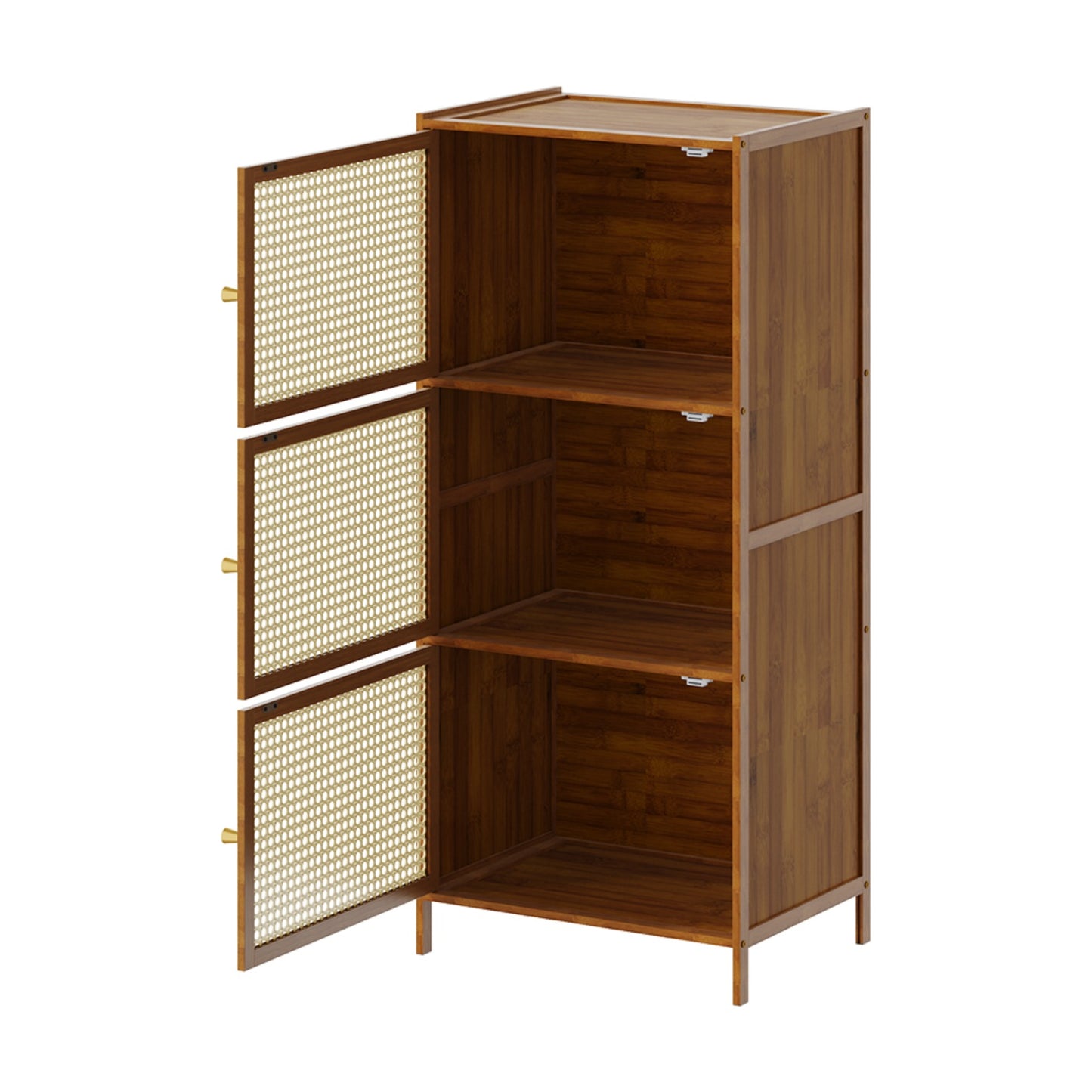 3-Tier Faux Rattan Bookcase