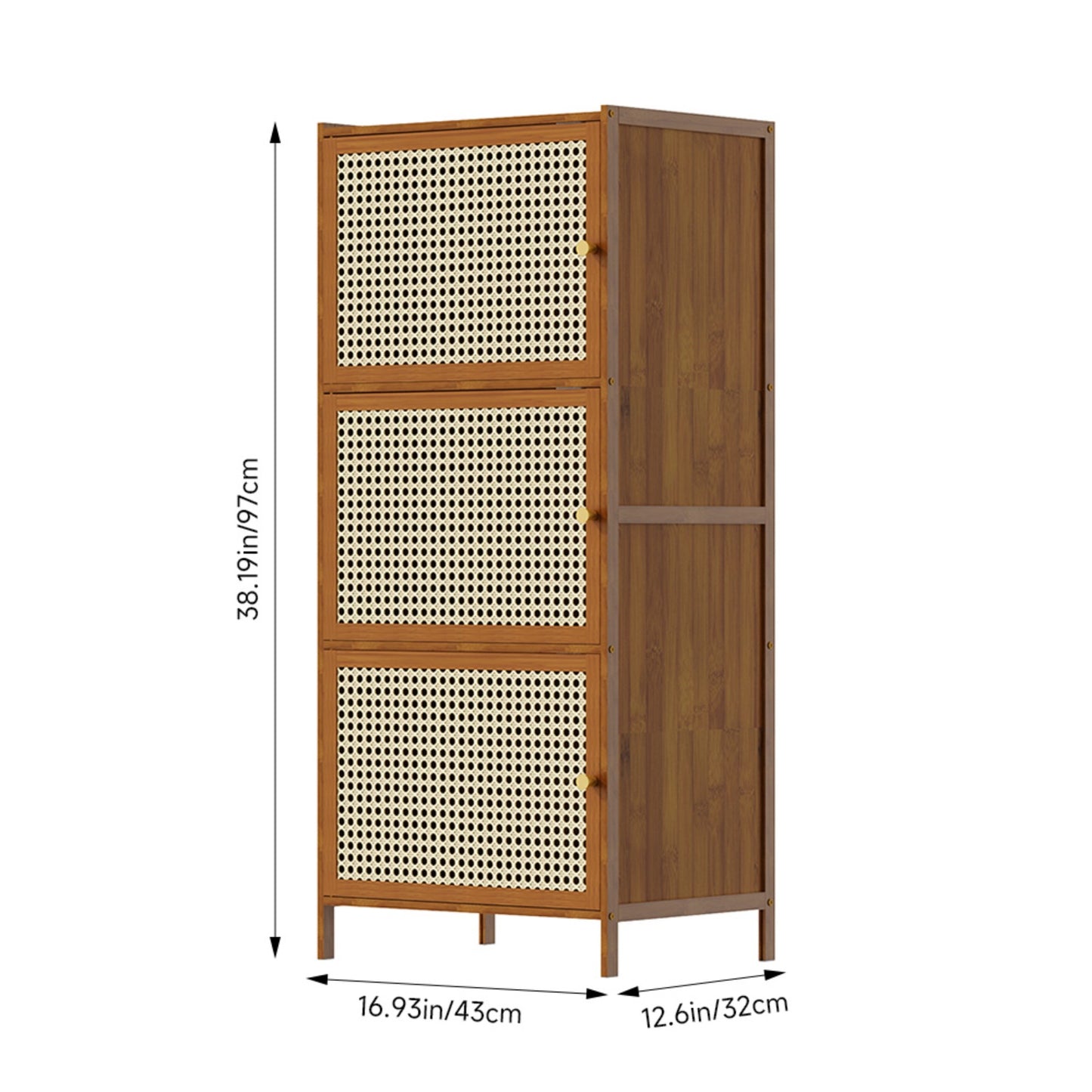 3-Tier Faux Rattan Bookcase