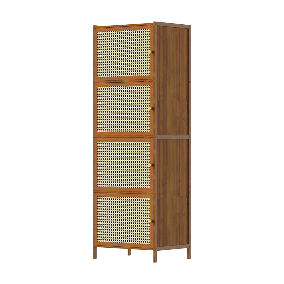 Bamboo Storage 4 Tier Cabinet with Acrylic Doors