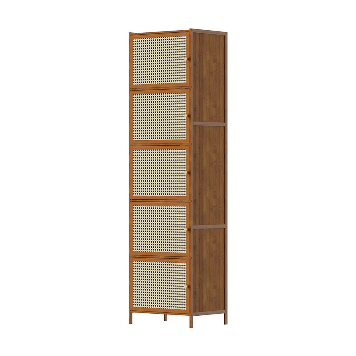Bamboo Storage 5 Tier Cabinet with Acrylic Doors