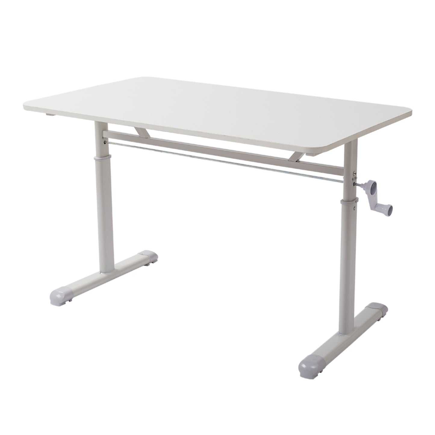 White Height Adjustable Office Desk 100cm