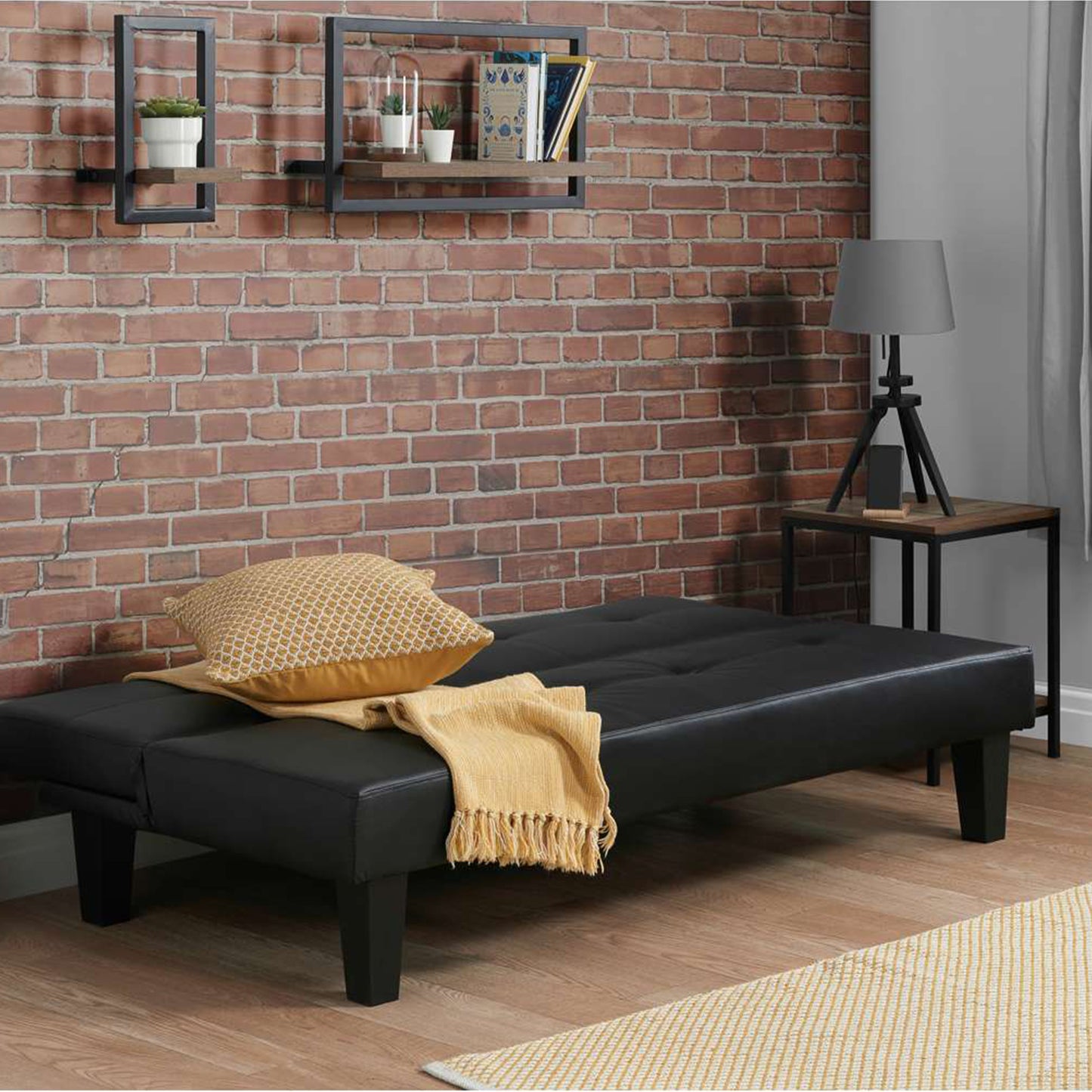 Franklin Black Faux Leather Sofa Bed