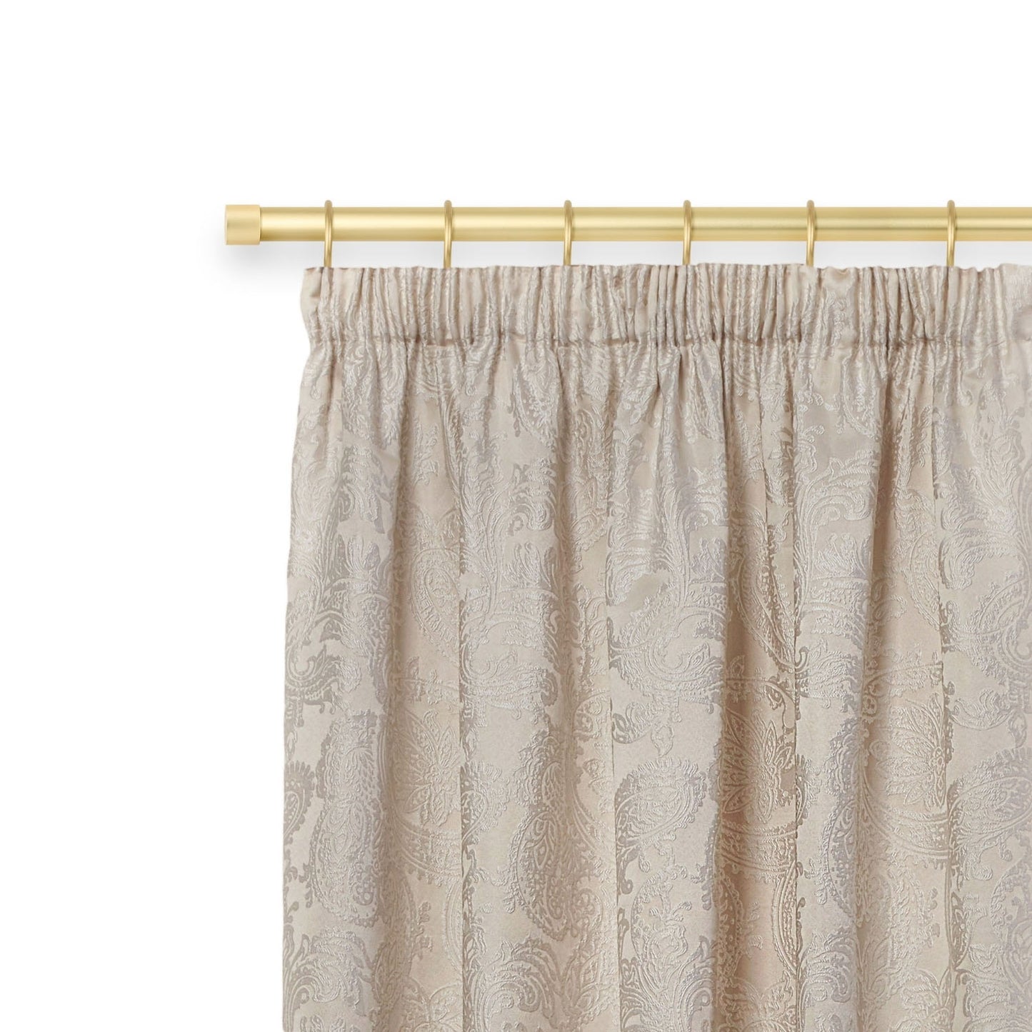 Full Stop Extendable Matt Gold Curtain Pole with Rings