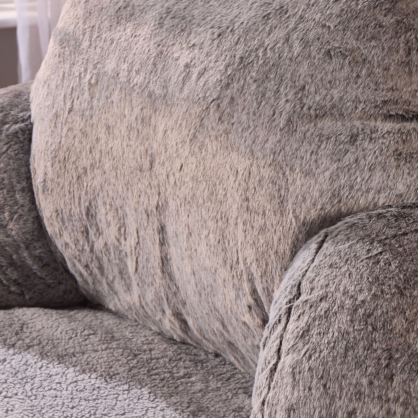 Luxury Faux Fur Grey Cuddle Cushion