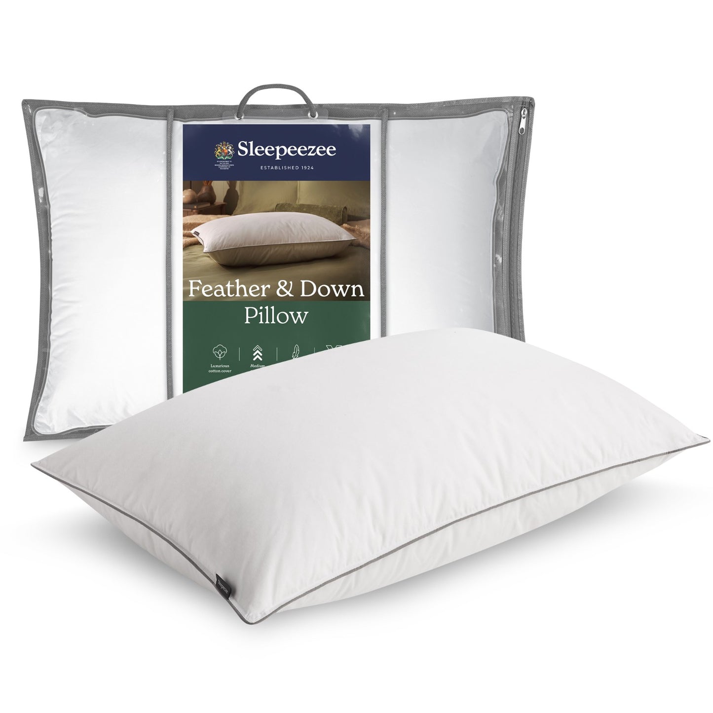 Sleepeezee Natural Comfort Cotton Feather and Down Pillow