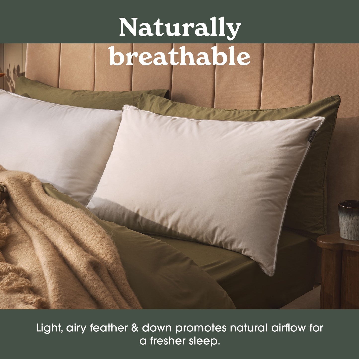 Sleepeezee Natural Comfort Cotton Feather and Down Pillow