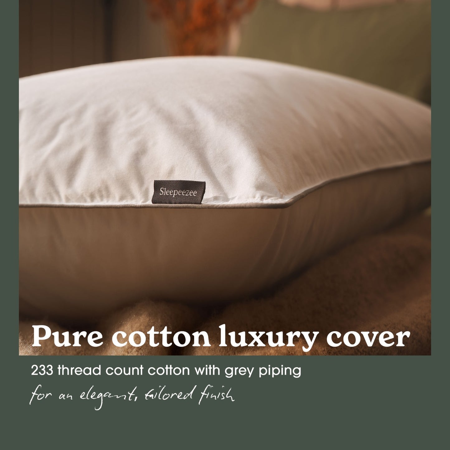 Sleepeezee Natural Comfort Cotton Feather and Down Pillow