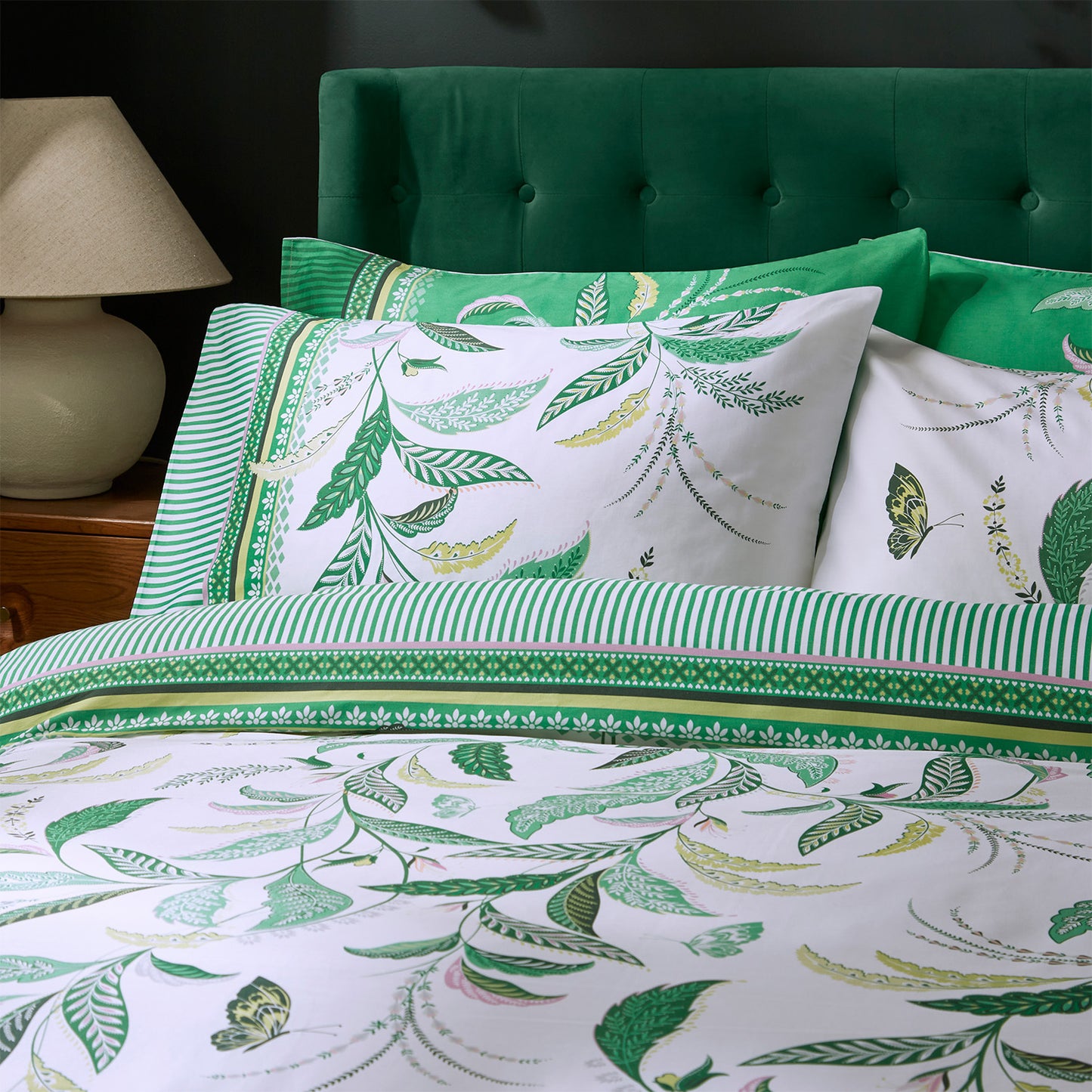 Sara Miller Fern Garden Green 200TC Cotton Duvet Set