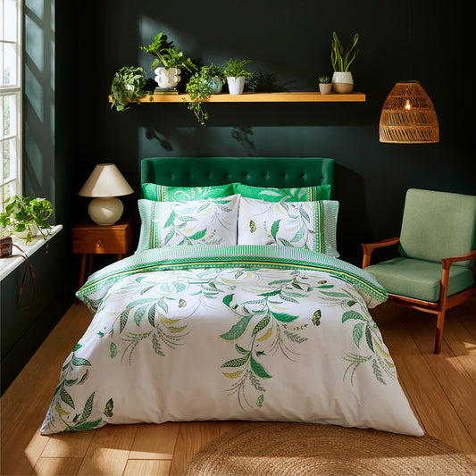 Sara Miller Fern Garden Green 200TC Cotton Duvet Set