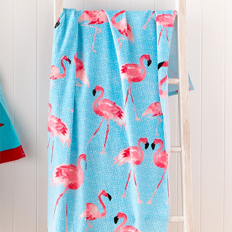 Catherine Lansfield Flamingo Cotton Beach Towel