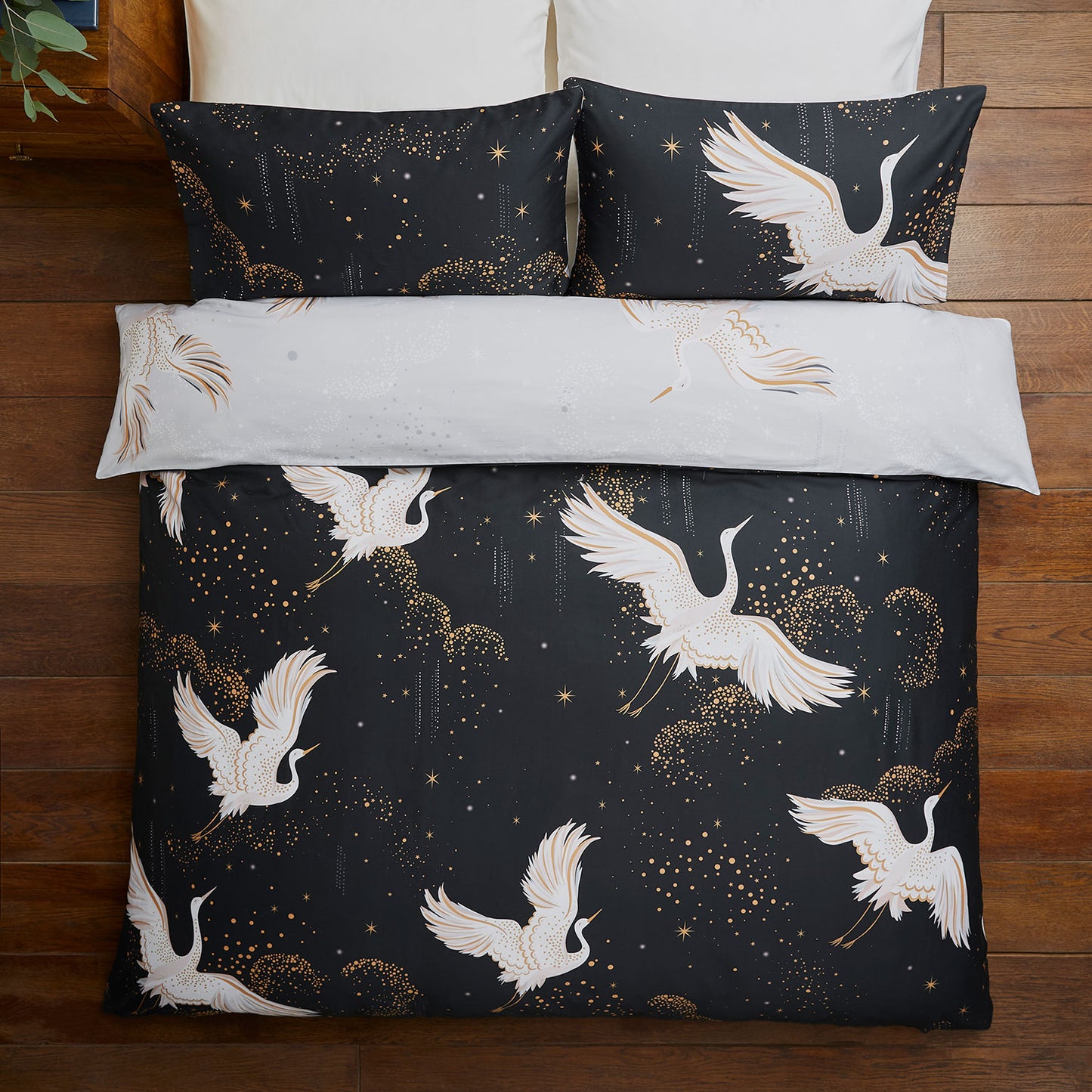 Sara Miller Flying Cranes Ink Duvet Set