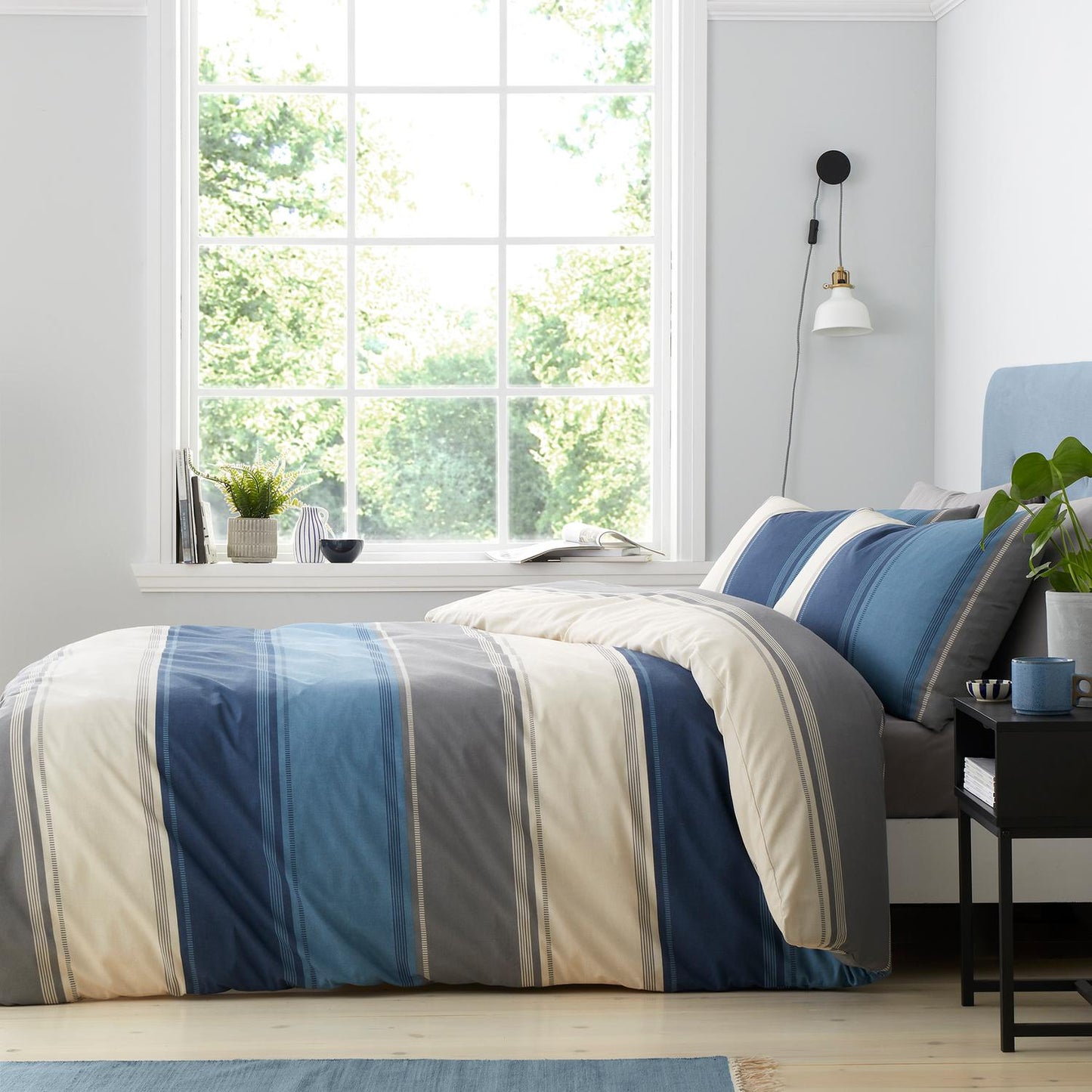 Betley Stripe Blue Duvet Set