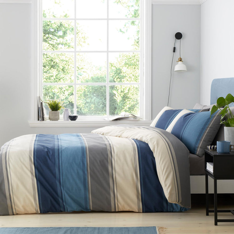 Betley Stripe Blue Duvet Set