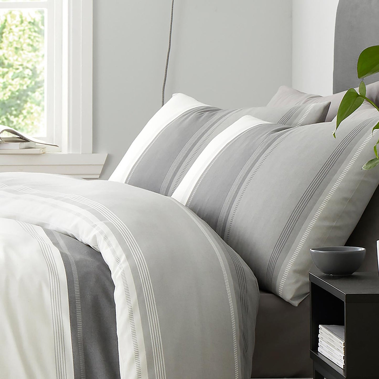 Betley Stripe Grey Duvet Set