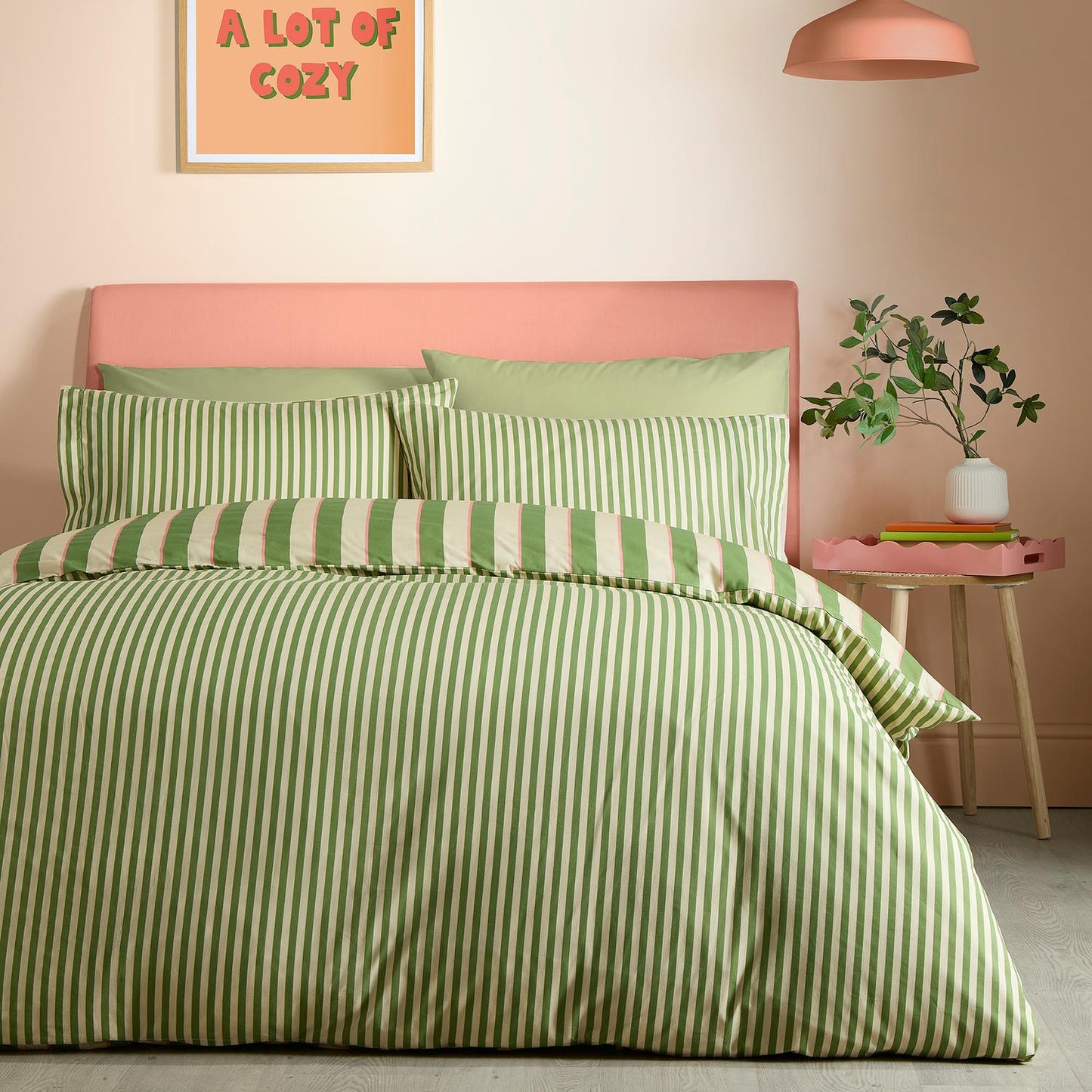Green Bold Stripe Duvet Set