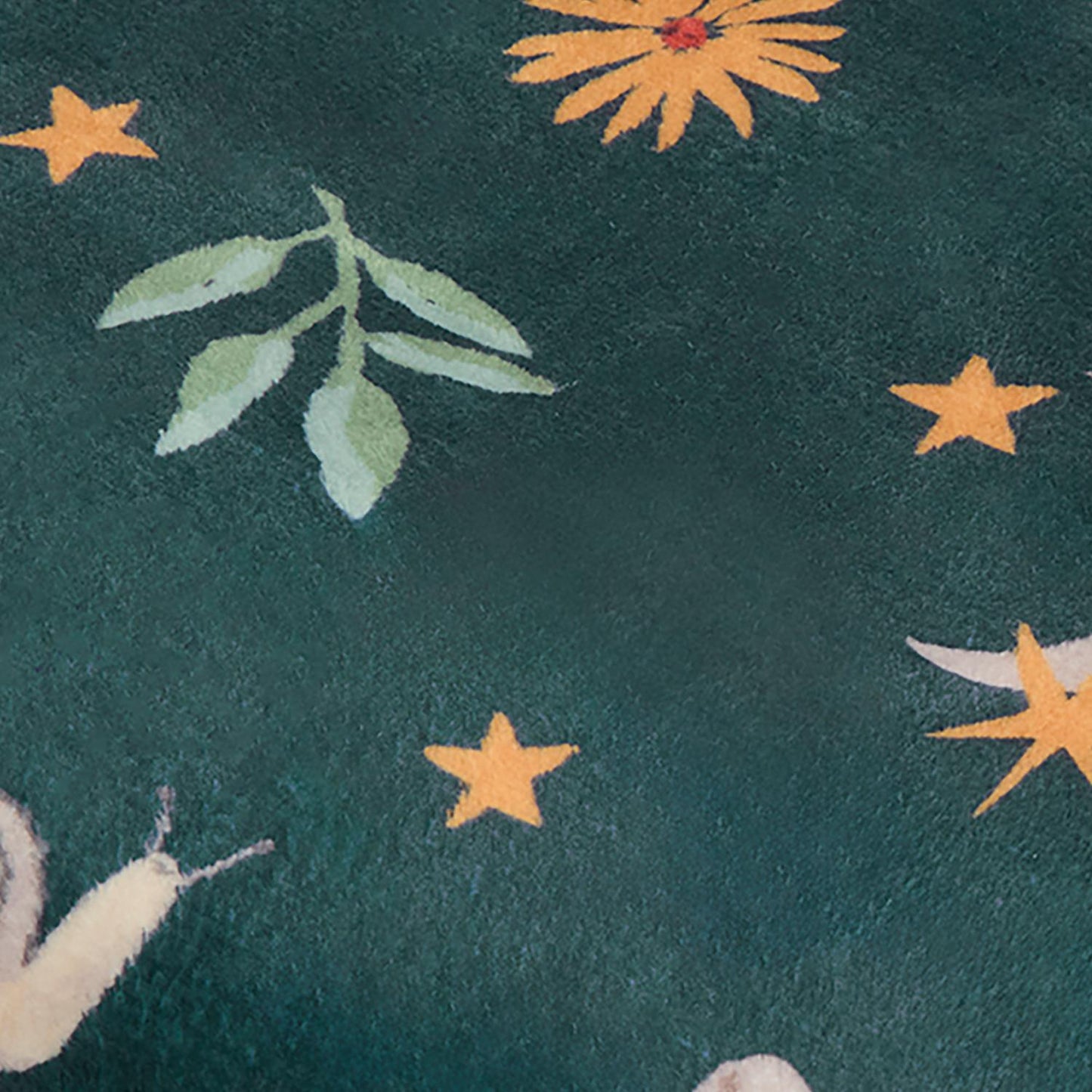 Botanical Mushrooms Green Fleece Throw (120cm x 150cm)