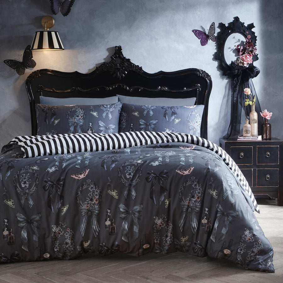 Gothic Bows Noir Reversible Duvet Set