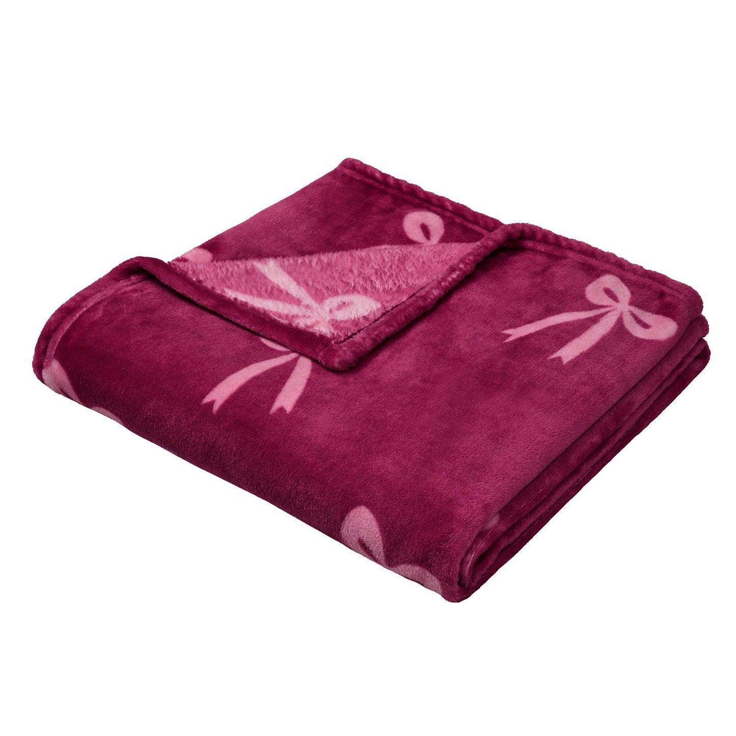 Bows Berry Fleece Throw (120cm x 150cm)
