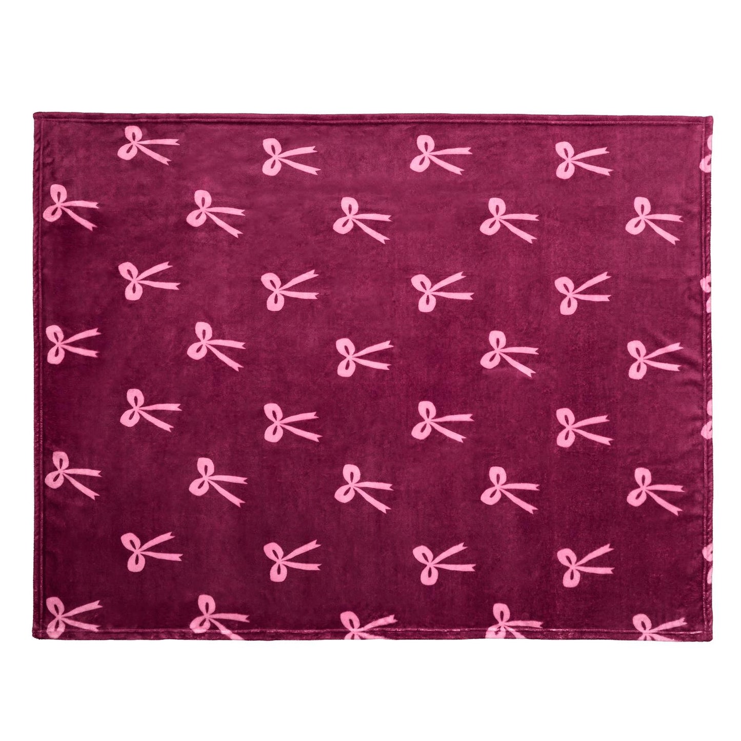 Bows Berry Fleece Throw (120cm x 150cm)