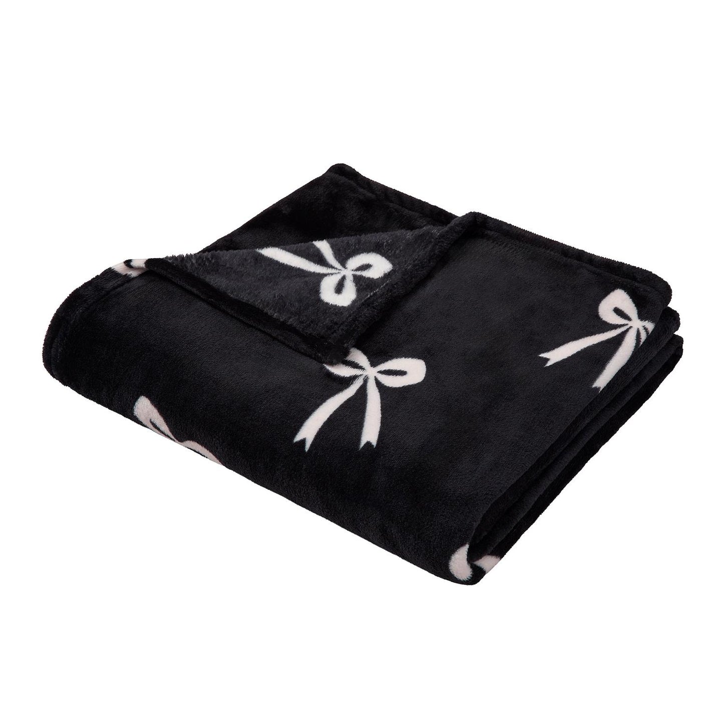 Bows Monochrome Fleece Throw (120cm x 150cm)