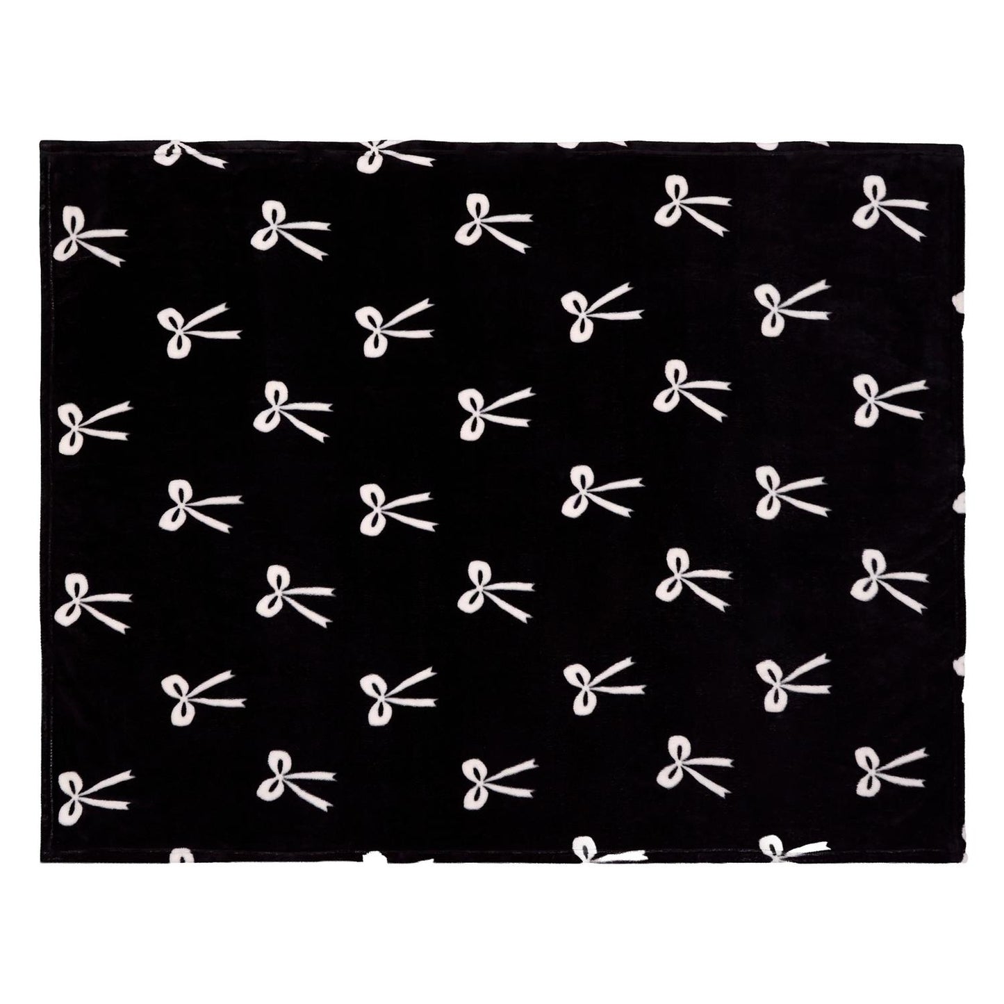 Bows Monochrome Fleece Throw (120cm x 150cm)