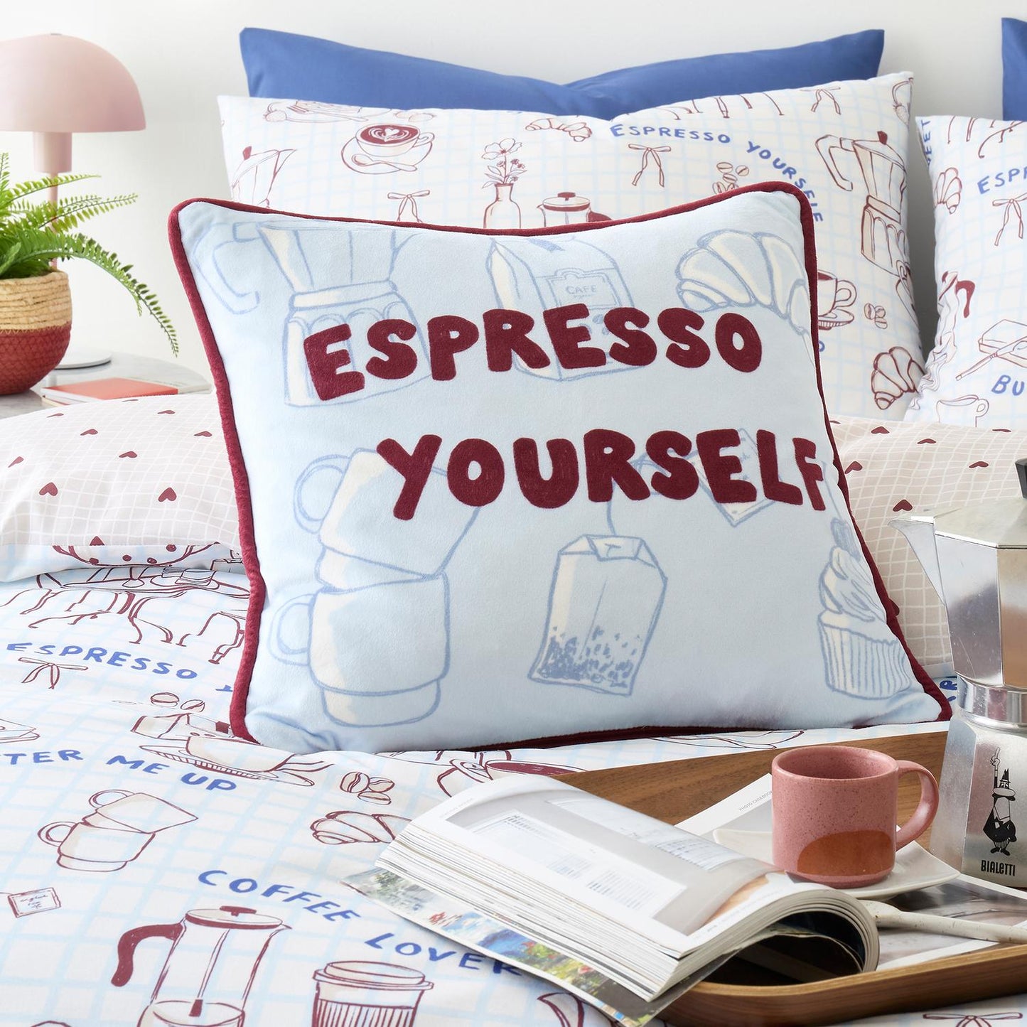 Coffee Club Reversible Cushion