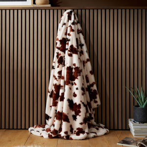Cow Print Chocolate Fleece Throw