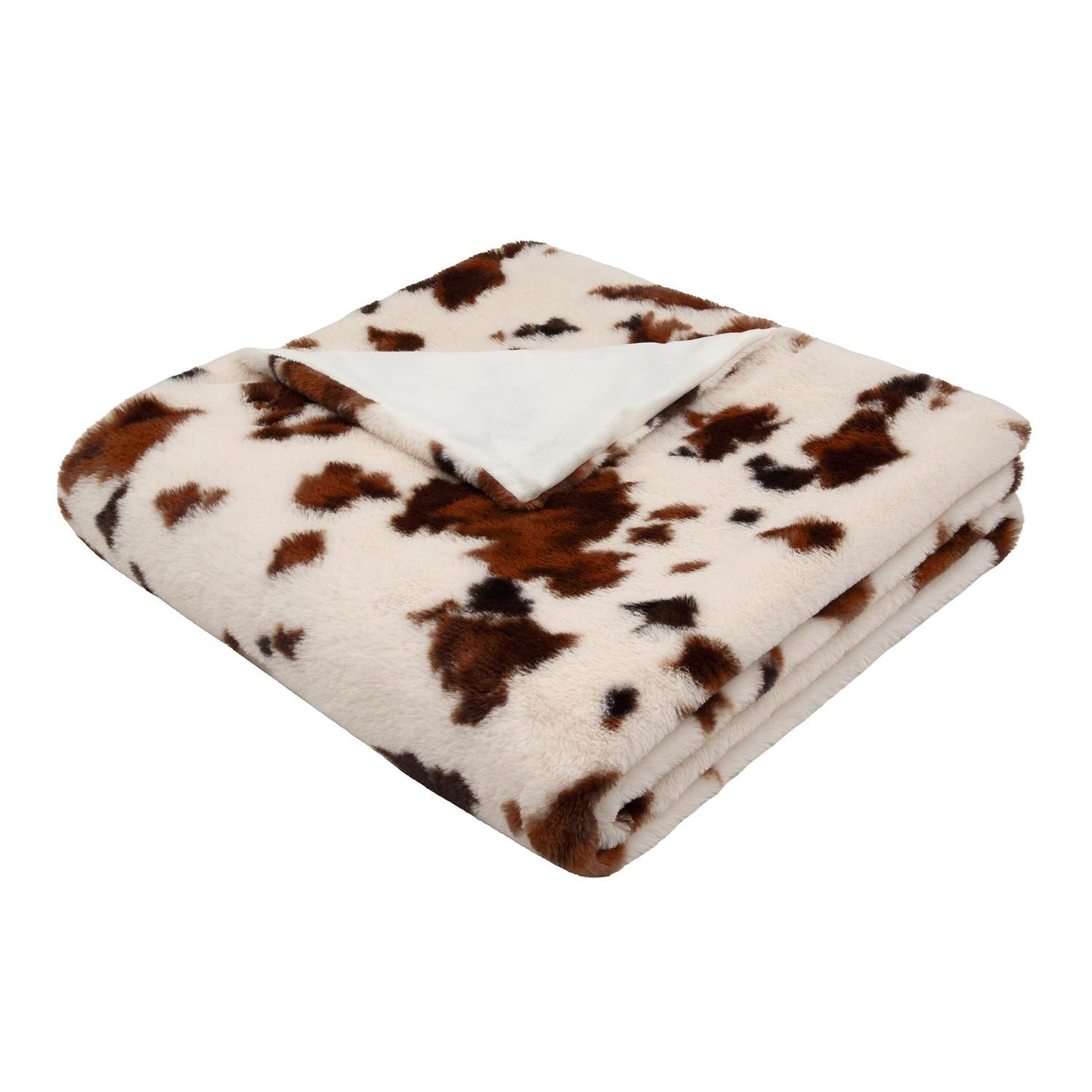 Cow Print Faux Fur Bedspread