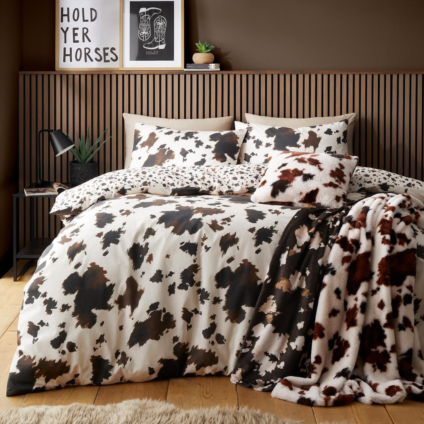 Cow Print Chocolate Fleece Throw