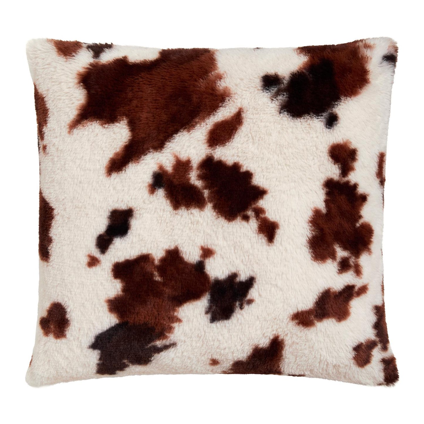 Cow Print Chocolate Faux Fur Cushion
