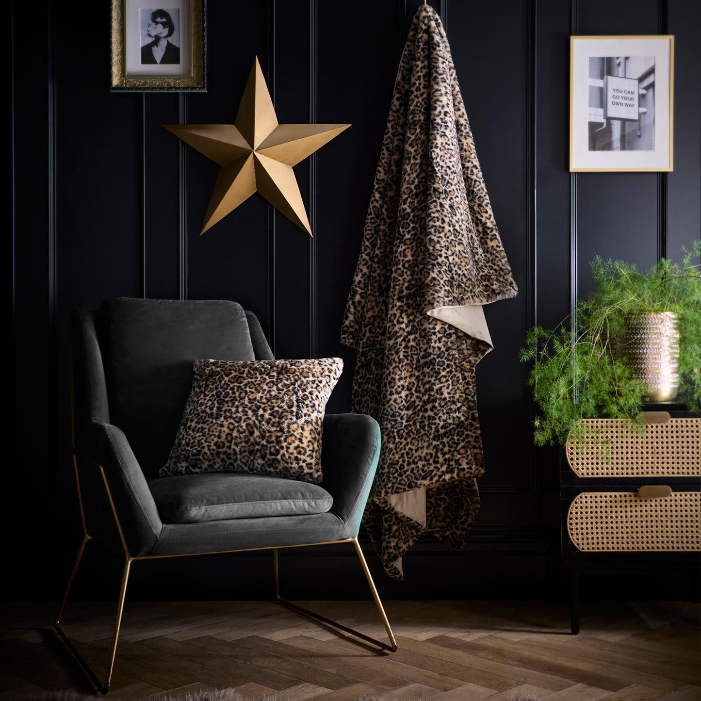 Leopard Faux Fur Filled Cushion