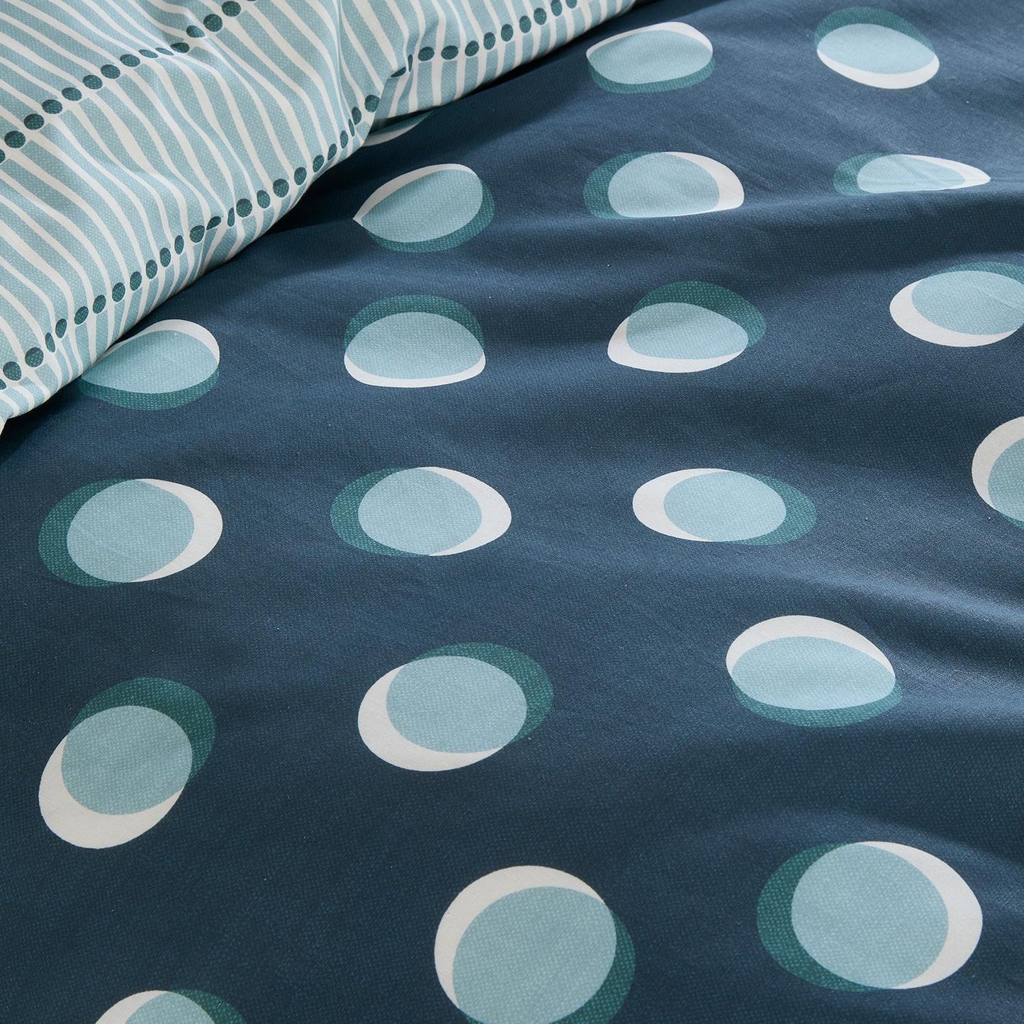 Polka Spot Blue Reversible Duvet Set