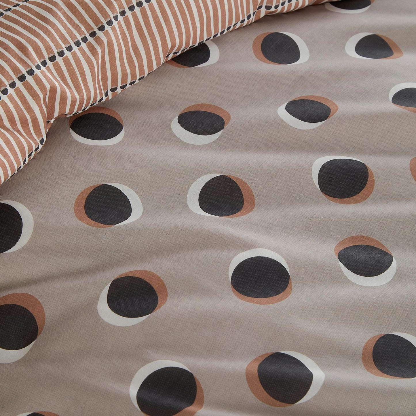 Polka Spot Natural Reversible Duvet Set