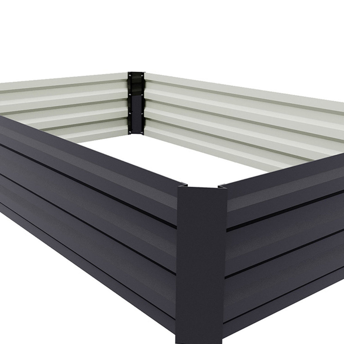 Rectangle Black Steel Raised Garden Bed