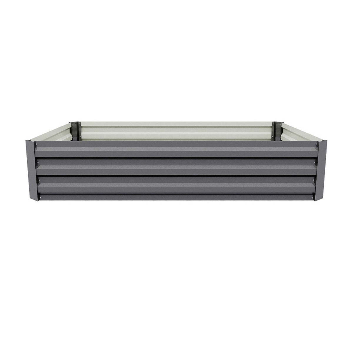 Rectangle Raised Grey Galvanised Steel Garden Bed (30cm x 120cm)