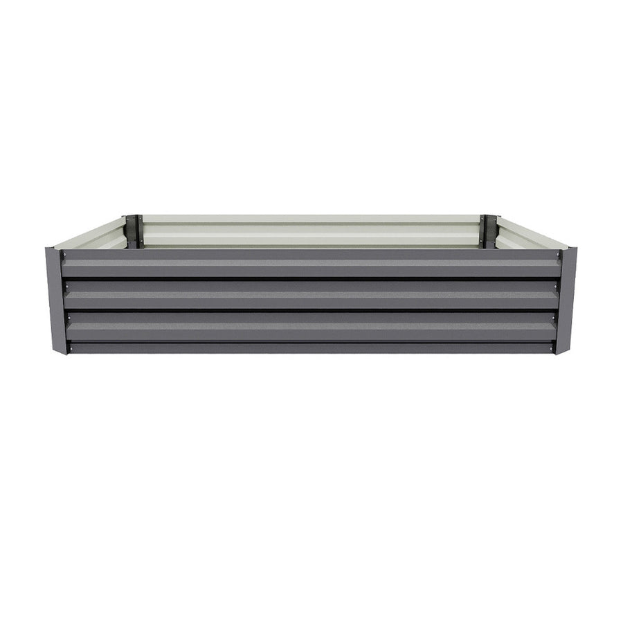 Rectangle Raised Grey Galvanised Steel Garden Bed (30cm x 120cm)