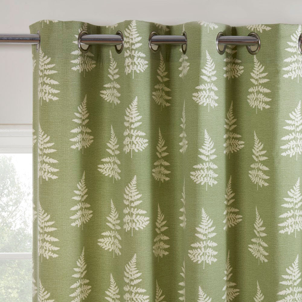 Esher Fern Green Eyelet Curtain