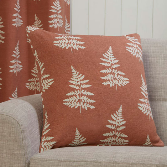 Esher Fern Terracotta Cushion Cover (45cm x 45cm)
