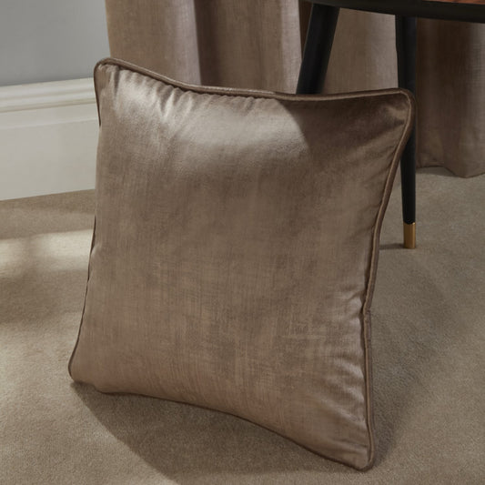 Abington Natural Filled Velvet Cushion (45cm x 45cm)