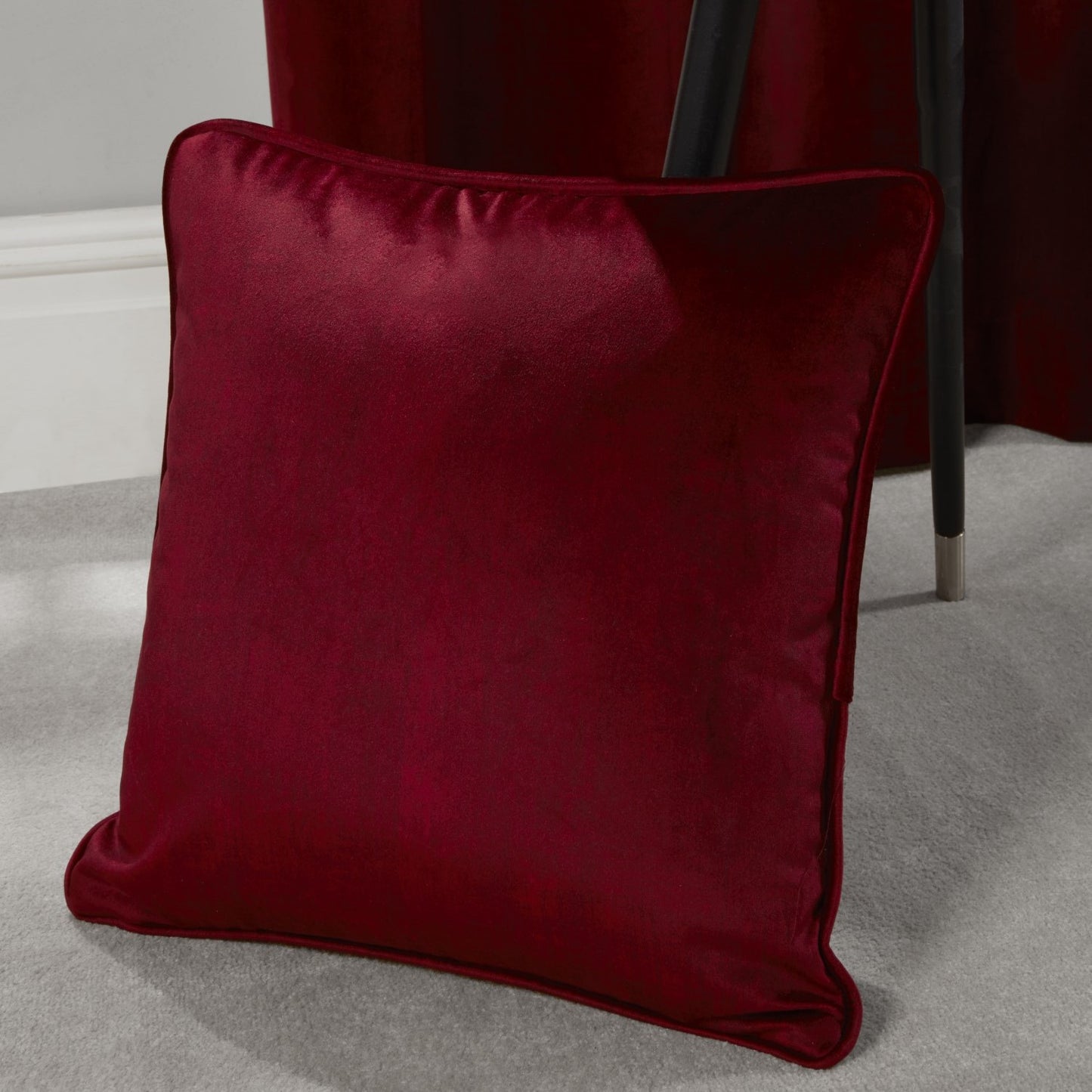 Abington Rosso Filled Velvet Cushion (45cm x 45cm)