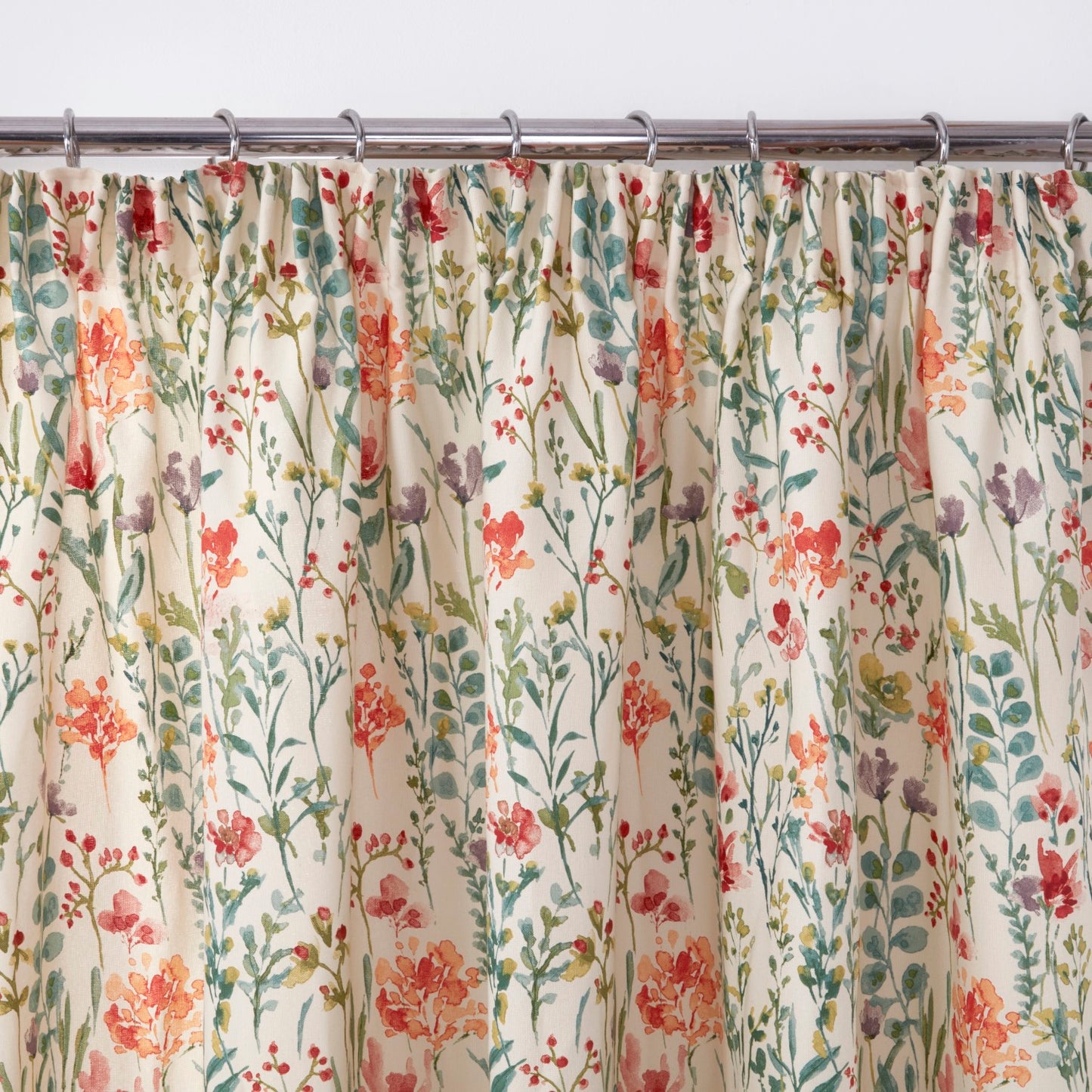 Amaryllis Floral Multi Pencil Pleat Curtains