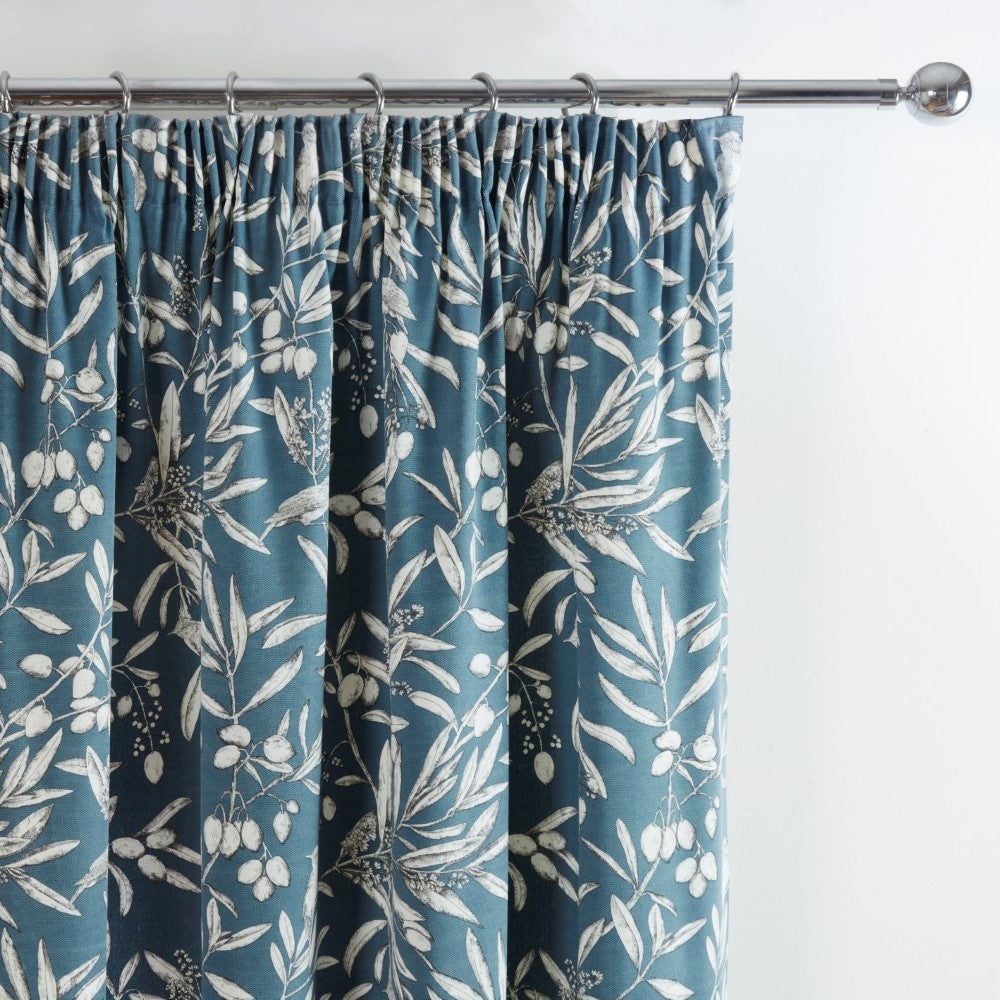 Aviary Bluebell Woodland Pencil Pleat Curtains