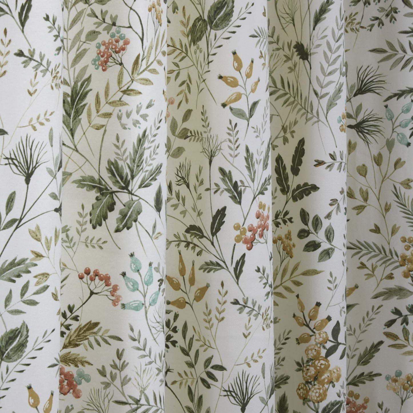 Cleo Floral Willow Pencil Pleat Curtains