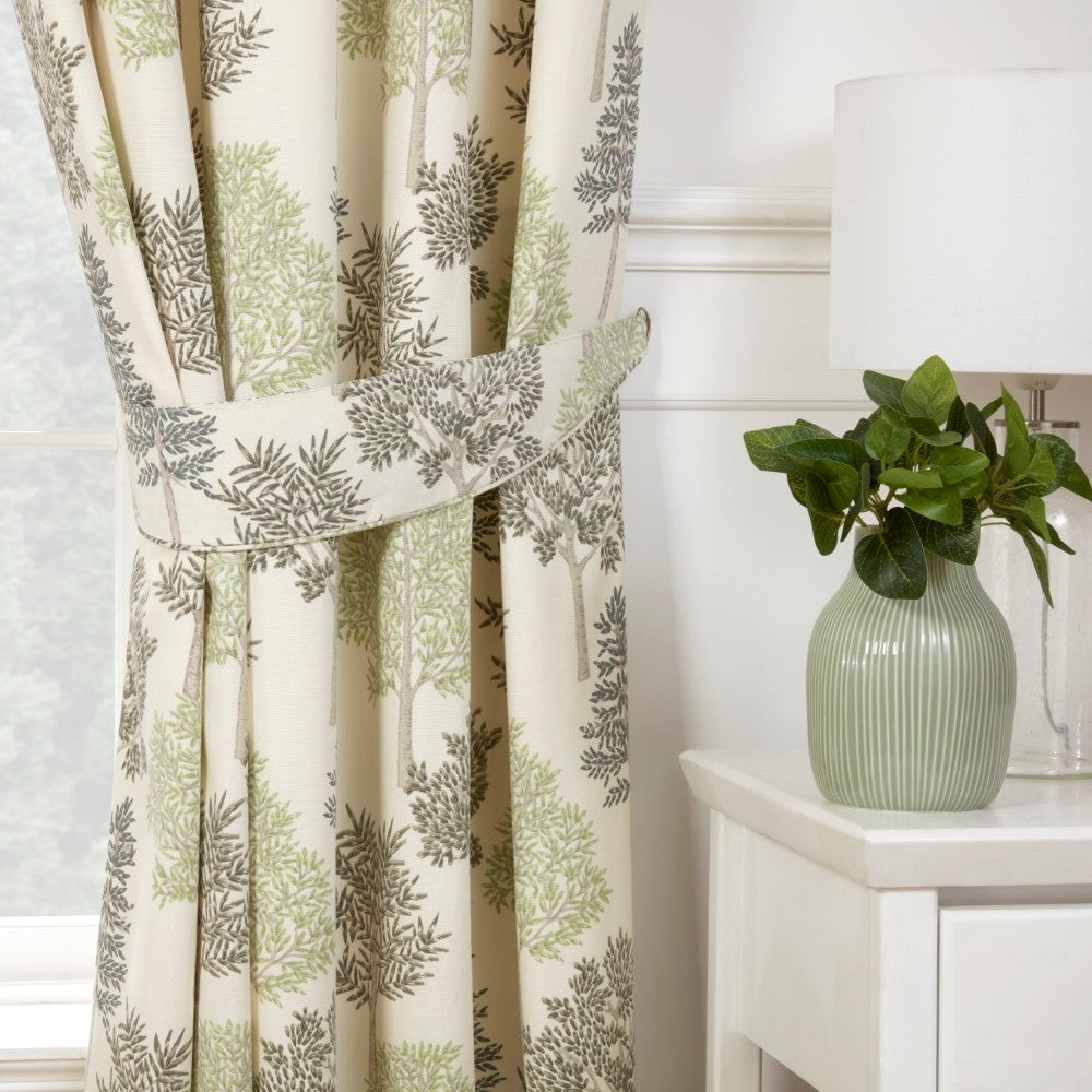 Coppice Green Apple Pencil Pleat Curtains